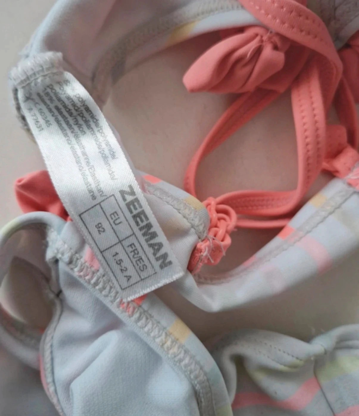 Pastel Striped Zeeman 2-Piece Swimsuit - Pink Bows Bikini - Size 18-24 Months (92 cm) – photo 5